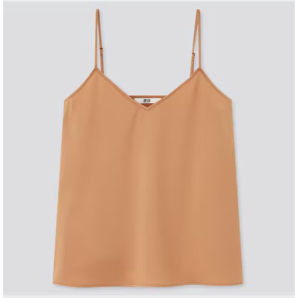 UNIQLO Satin V-Neck‎ Camisole Rust Orange NWOT Small